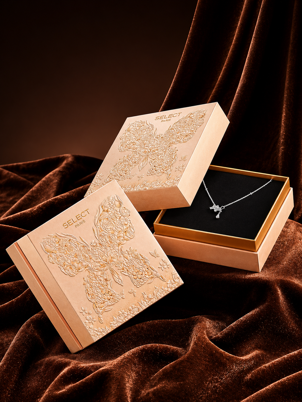 Custom Lid and Base Box | 7" × 7" × 1.7" | Jewelry Display | Product Replaceable