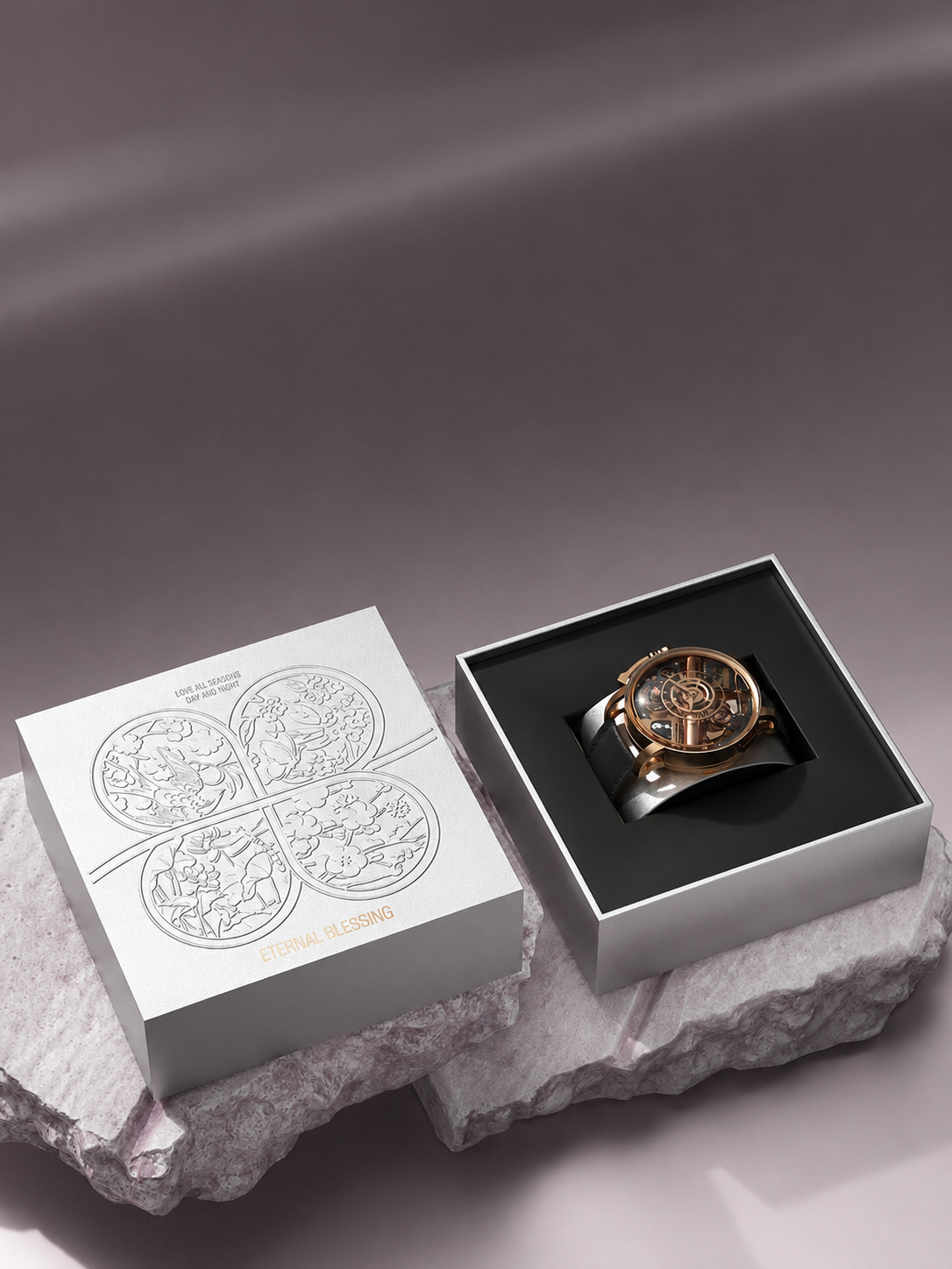 Top & Bottom Box Gift Box with Gold Foil & Embossing
